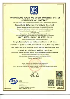 ISO-occupational heal th and safety management system certificate of conformity