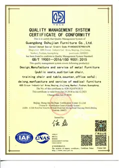 ISO-quality management system certificate of conformity